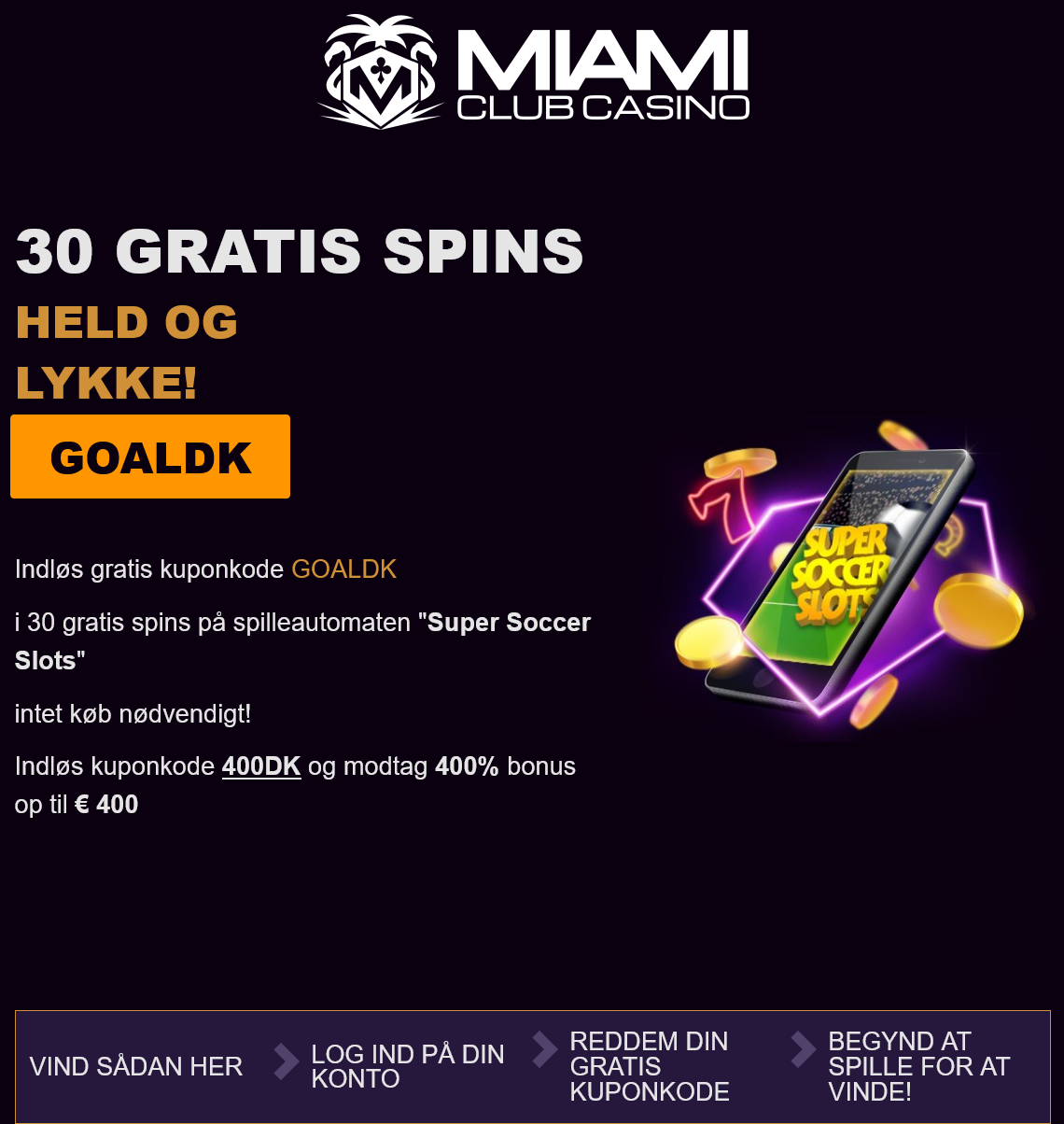 Miami Club 30 Free
Spins Miami Club 30
Free Spins