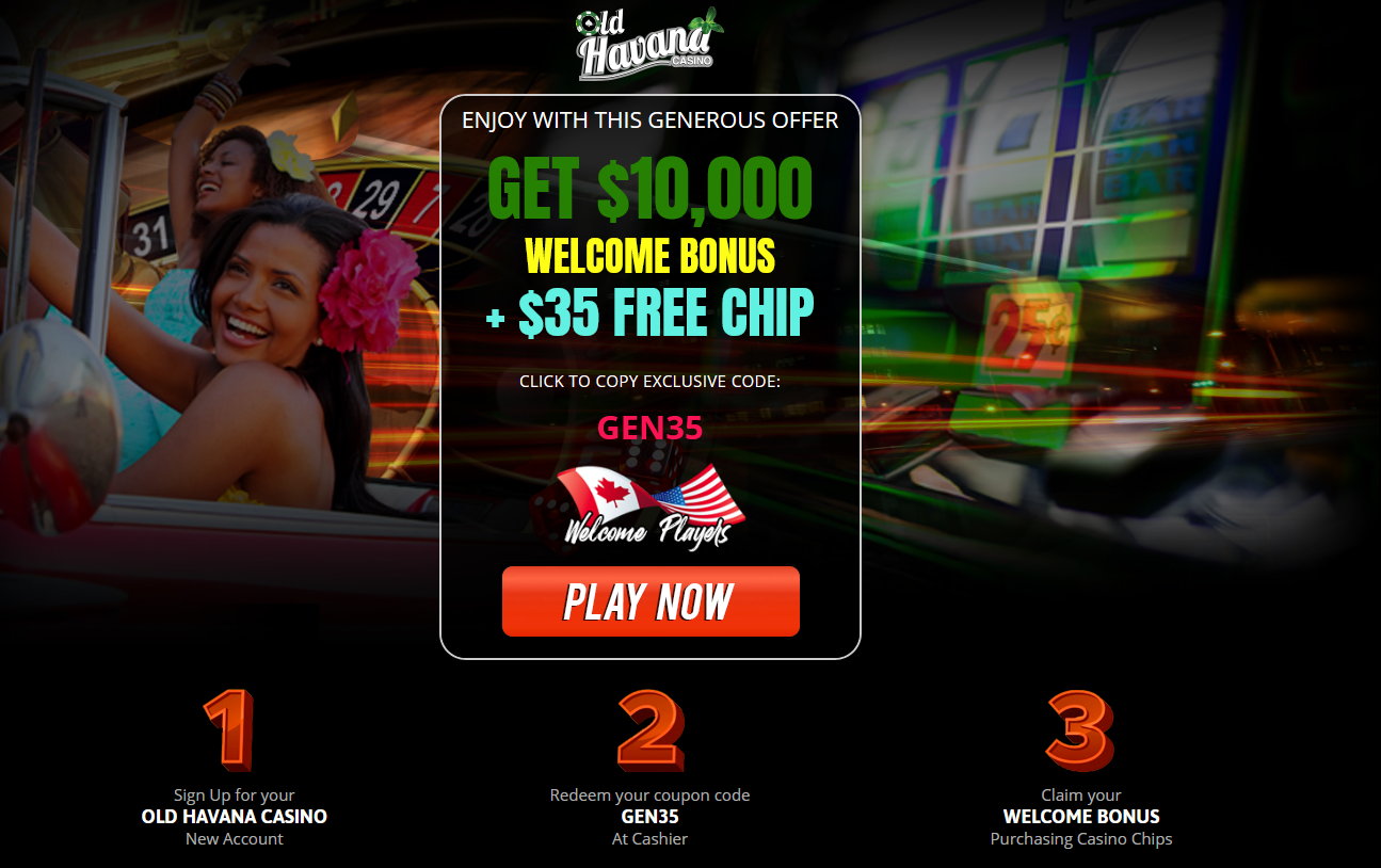 GET 10,000 WELCOME BONUS + $35
                                  FREE CHIP