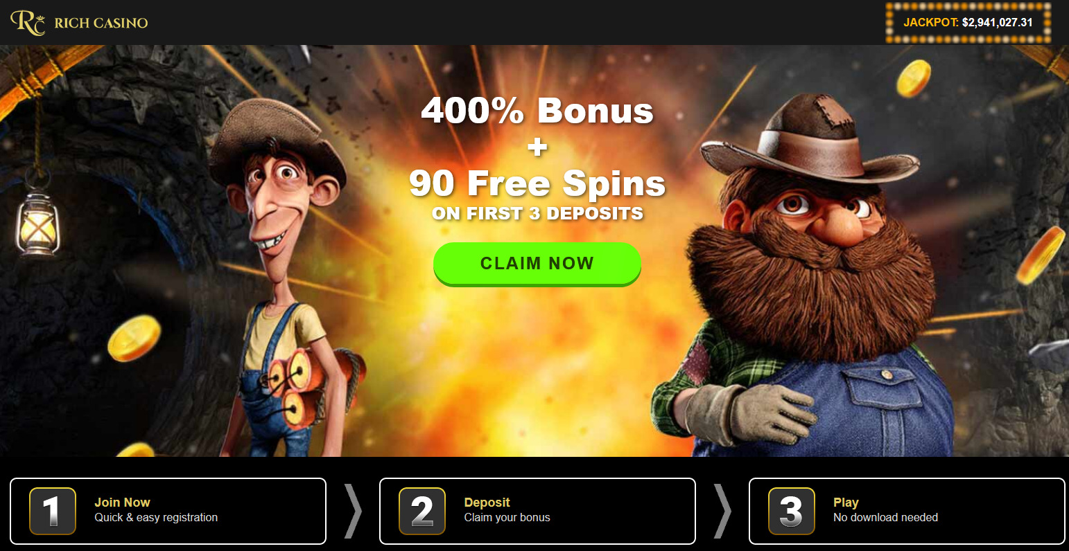 Rich Casino - 675% + 60 free spins. Game: 3 Genies